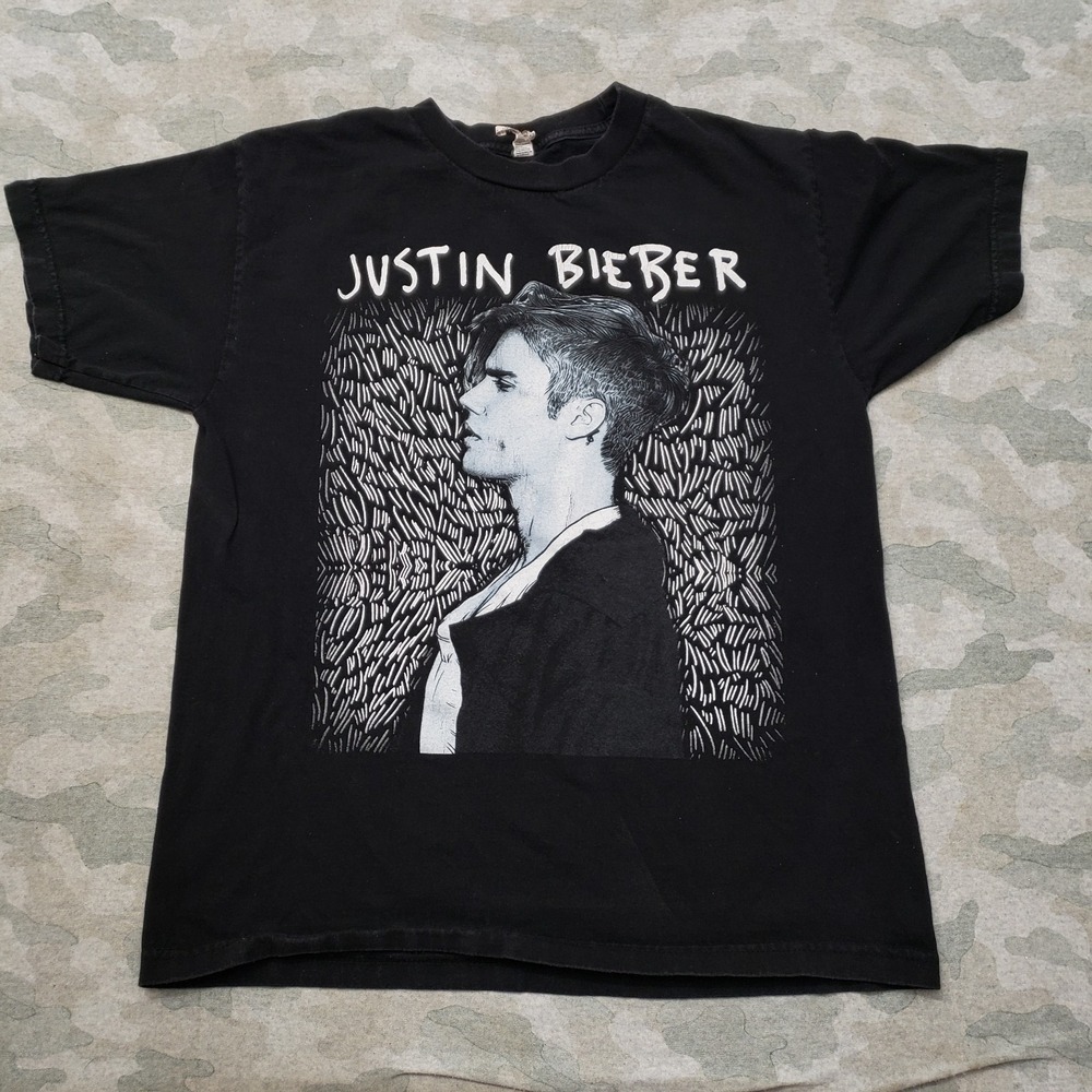 Justin Bieber AAA Shirt Mens Medium Black Purpose World Tour 2016 Short Sleeve